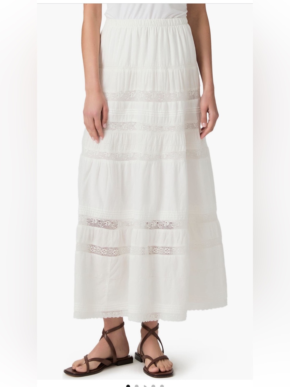 PAIGE Rivoli Lace Maxi Skirt flowy eyelet white skirt XL X large NWT